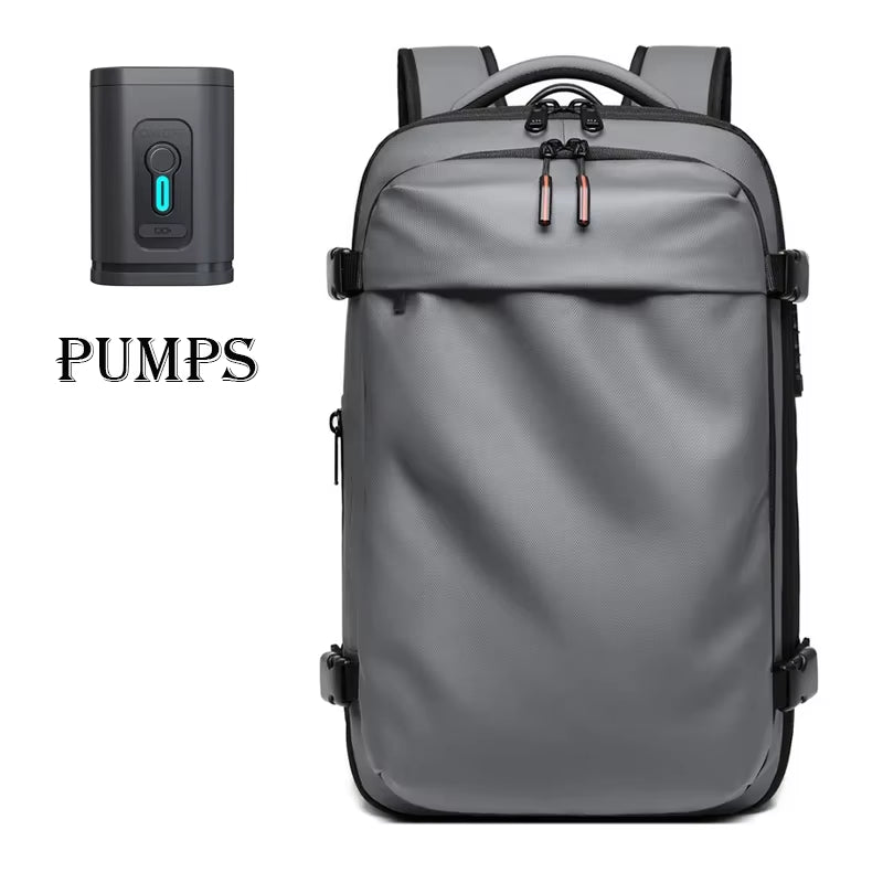 Versatile Men’s Travel Backpack: Vacuum Compression Design for 17-Inch Laptops, Large Capacity for School, Hiking, and Business