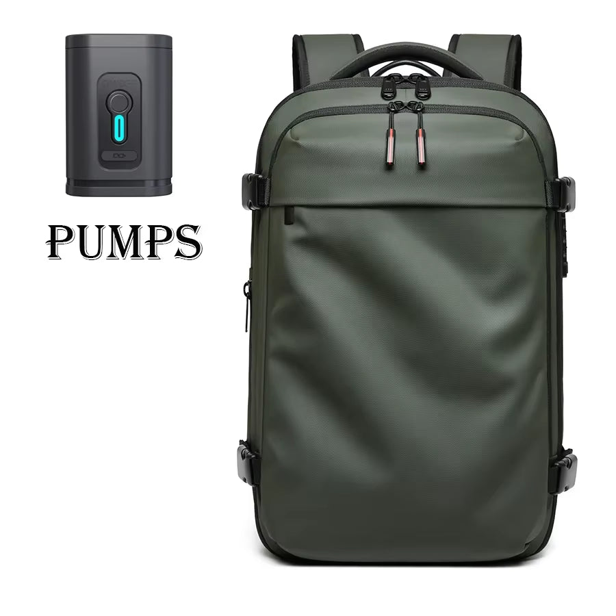 Versatile Men’s Travel Backpack: Vacuum Compression Design for 17-Inch Laptops, Large Capacity for School, Hiking, and Business