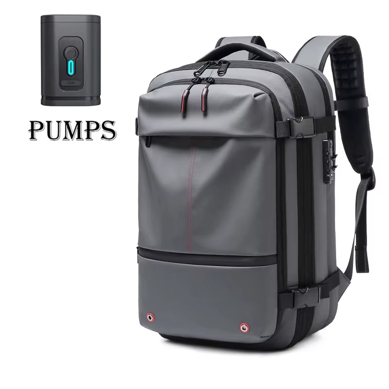 Versatile Men’s Travel Backpack: Vacuum Compression Design for 17-Inch Laptops, Large Capacity for School, Hiking, and Business
