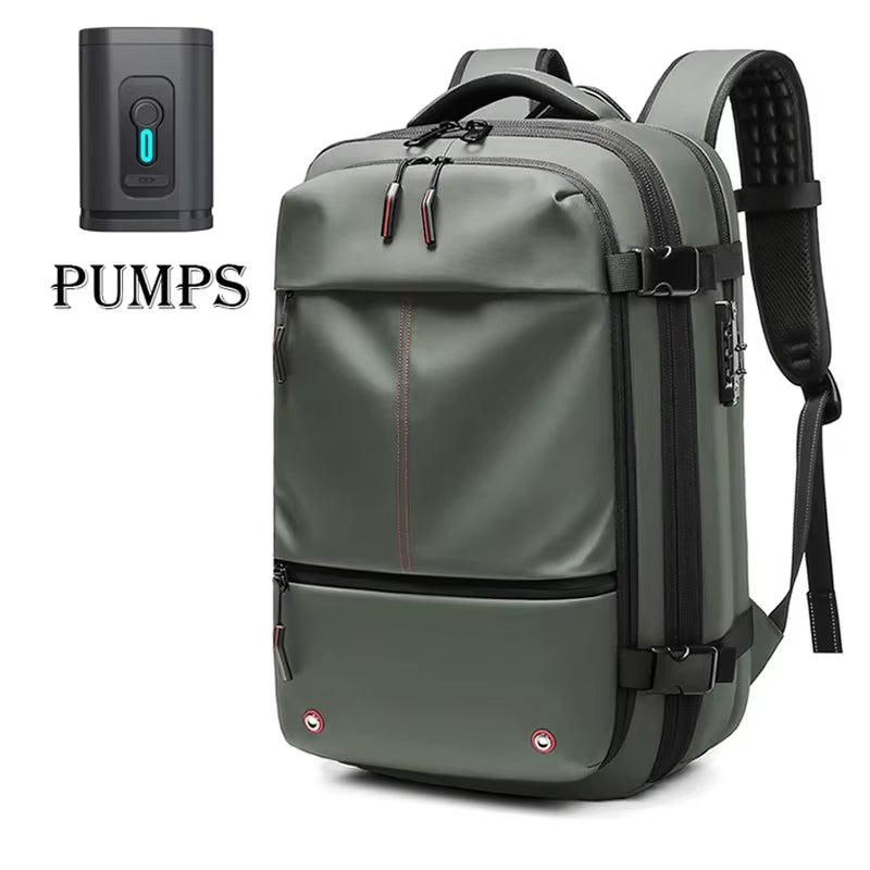 Versatile Men’s Travel Backpack: Vacuum Compression Design for 17-Inch Laptops, Large Capacity for School, Hiking, and Business